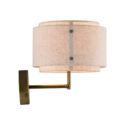 Aplique de pared Takai con pantalla textil de doble capa
