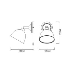 Aplique de pared Telio, blanco, ancho 12,5 cm, metal