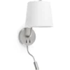 Aplique de pared textil Berni con lámpara de lectura LED