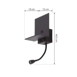 Aplique de pared Thorid de Lindby, negro, USB, lámpara de lectura LED, G9