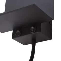 Aplique de pared Thorid de Lindby, negro, USB, lámpara de lectura LED, G9