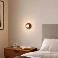 Aplique de pared Tina, terracota/ópalo, vidrio, Ø 19 cm