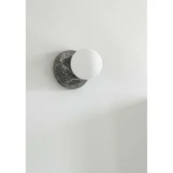 Aplique de pared Torrano de Globen Lighting, gris, Ø 13 cm, IP44