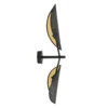 Aplique de pared Vene, negro/dorado, 2 luces