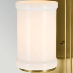 Aplique de pared Vetivene, latón, altura 31 cm, metal, IP44, G9-LED
