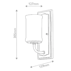 Aplique de pared Vetivene, latón, altura 31 cm, metal, IP44, G9-LED