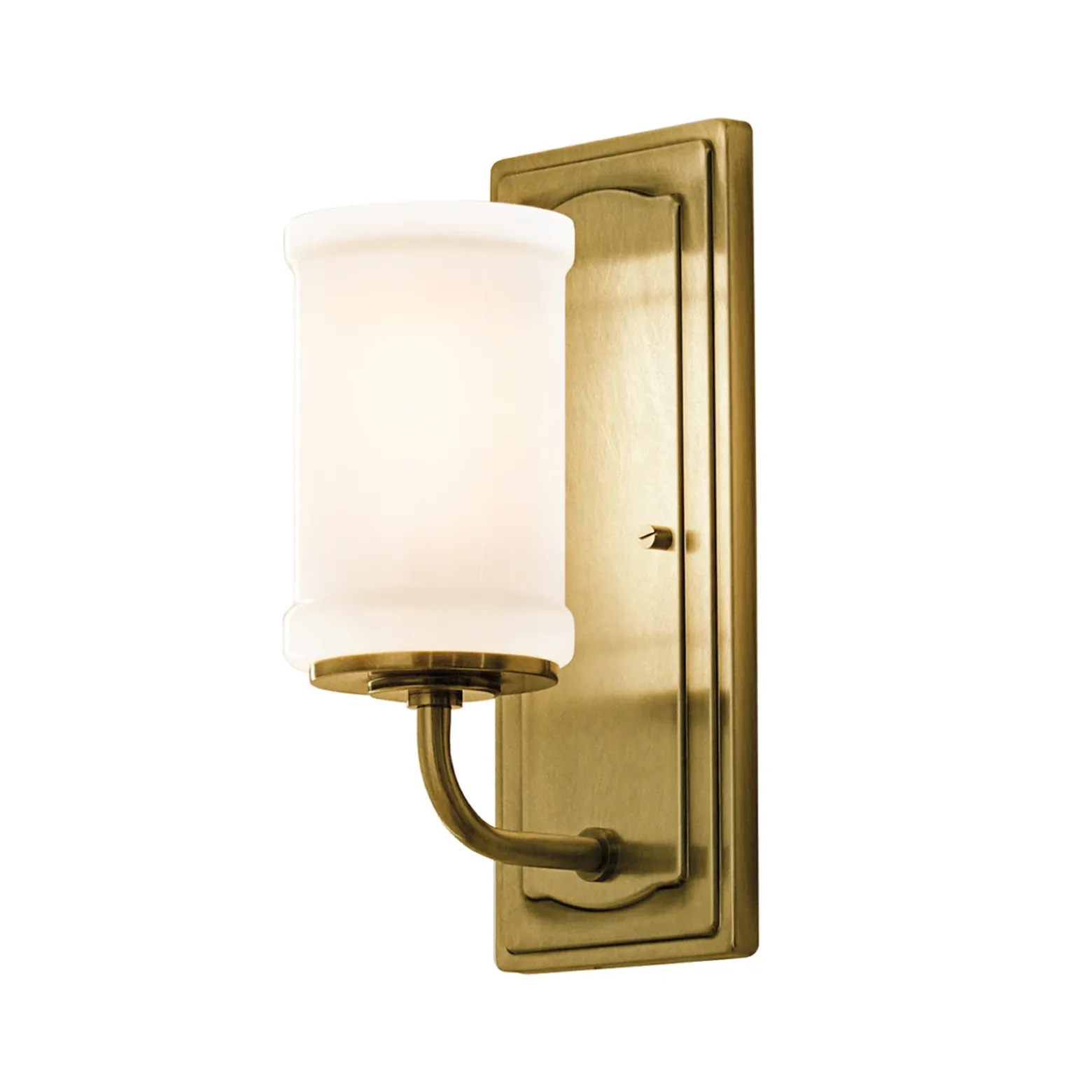 Aplique de pared Vetivene, latón, altura 31 cm, metal, IP44, G9-LED