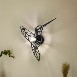 Aplique de pared W-053 Lasercut, diseño pájaro negro