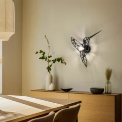 Aplique de pared W-053 Lasercut, diseño pájaro negro