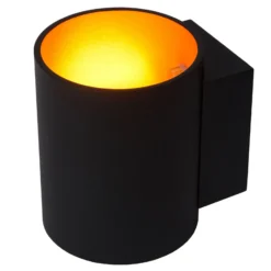 Aplique de pared Xera, negro, Ø 8 cm, up/downlight, aluminio