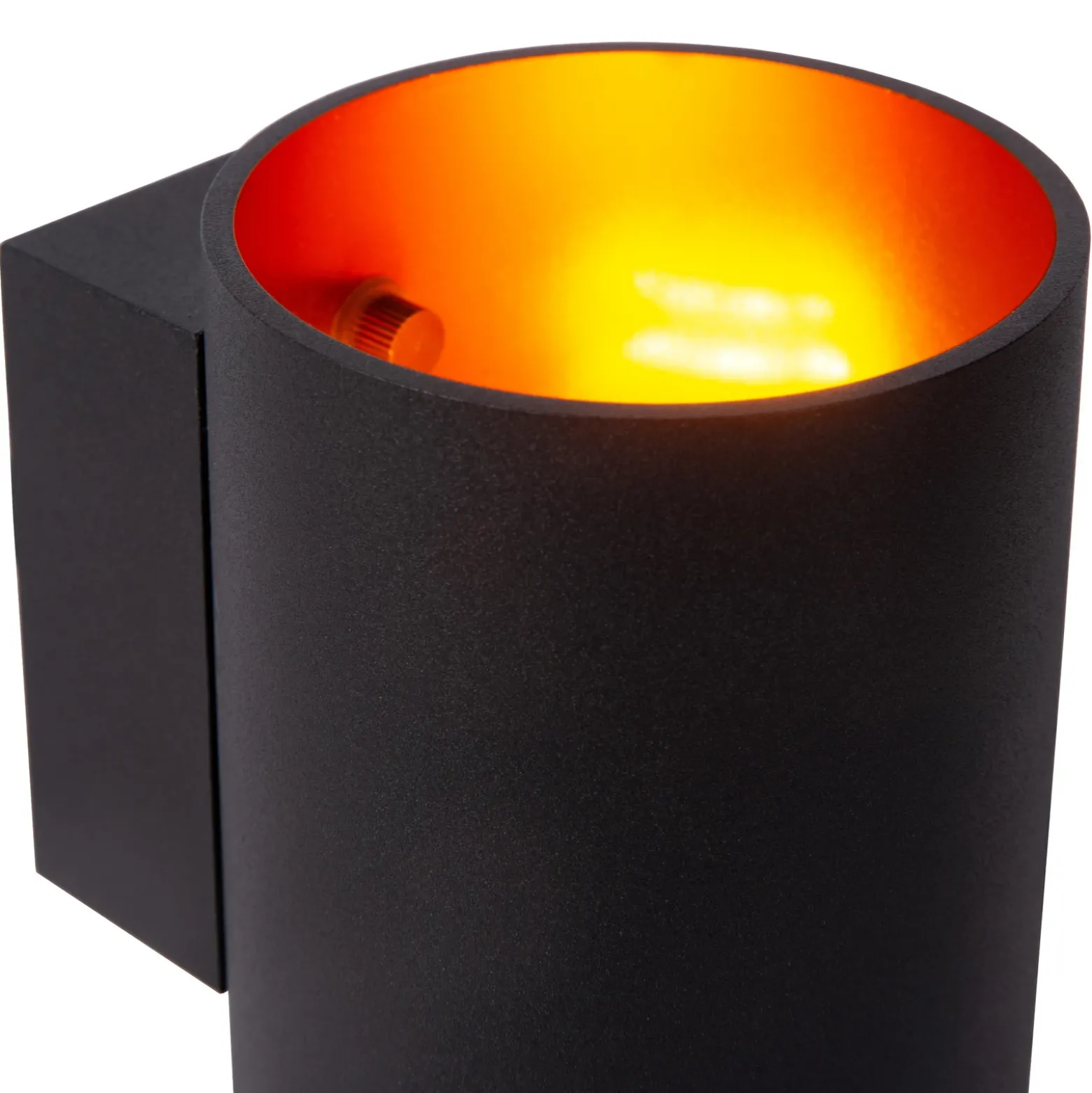 Aplique de pared Xera, negro, Ø 8 cm, up/downlight, aluminio