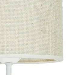 Aplique de pared, yute, blanco/beige, brazo de lectura