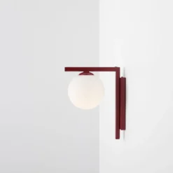 Aplique de pared Zac, opalino/burdeos, 1 luz