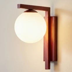 Aplique de pared Zac, opalino/burdeos, 1 luz