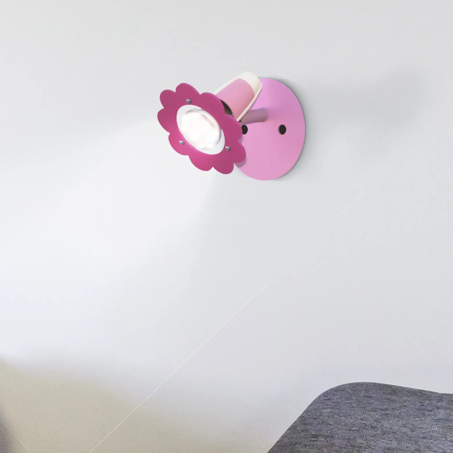 Aplique Flores, rosa, 1 luz