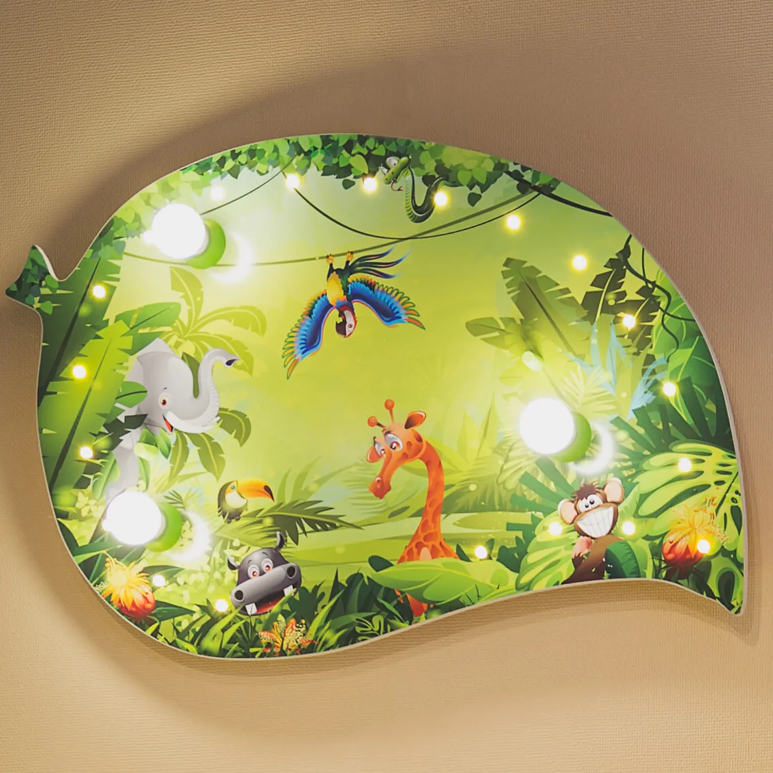 Aplique infantil Jungla con efectos luz LED
