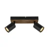 Aplique Jello Wood, negro/madera, 2 luces