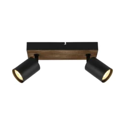 Aplique Jello Wood, negro/madera, 2 luces