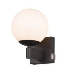 Aplique Kula de el baño pantalla vidrio IP44 negro