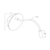 Aplique LED a pilas Jolijn, dorado mate, brazo flexible, Ø 11 cm, imán