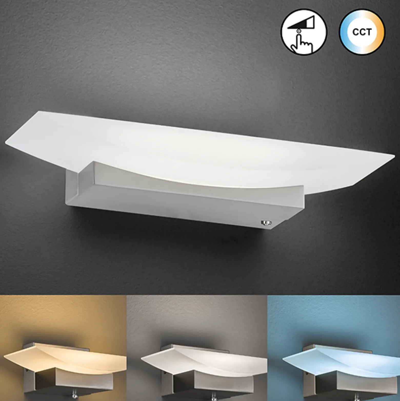 Aplique LED Bowl TW, anchura 30 cm, níquel