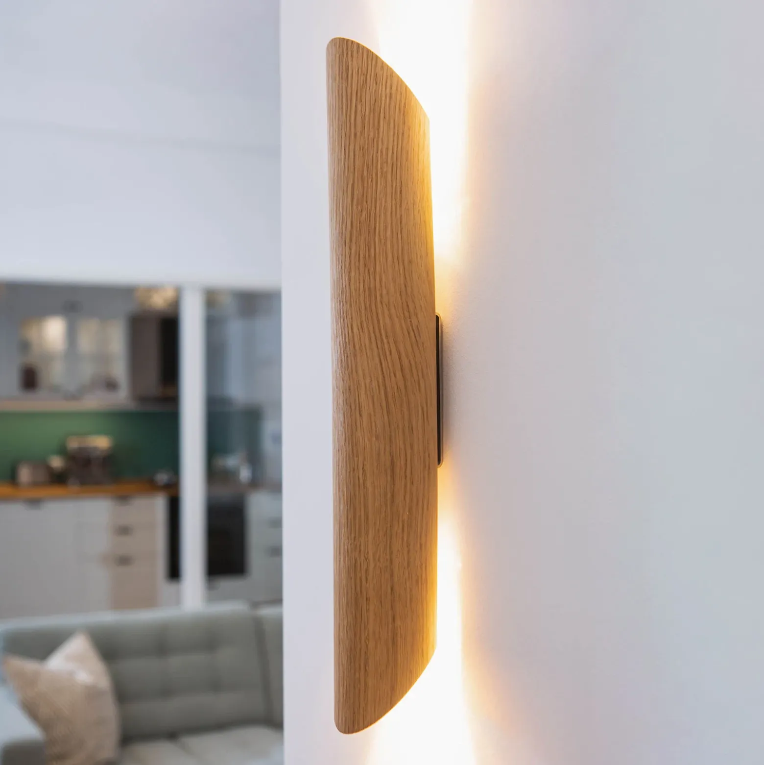 Aplique LED Colombia, roble natural