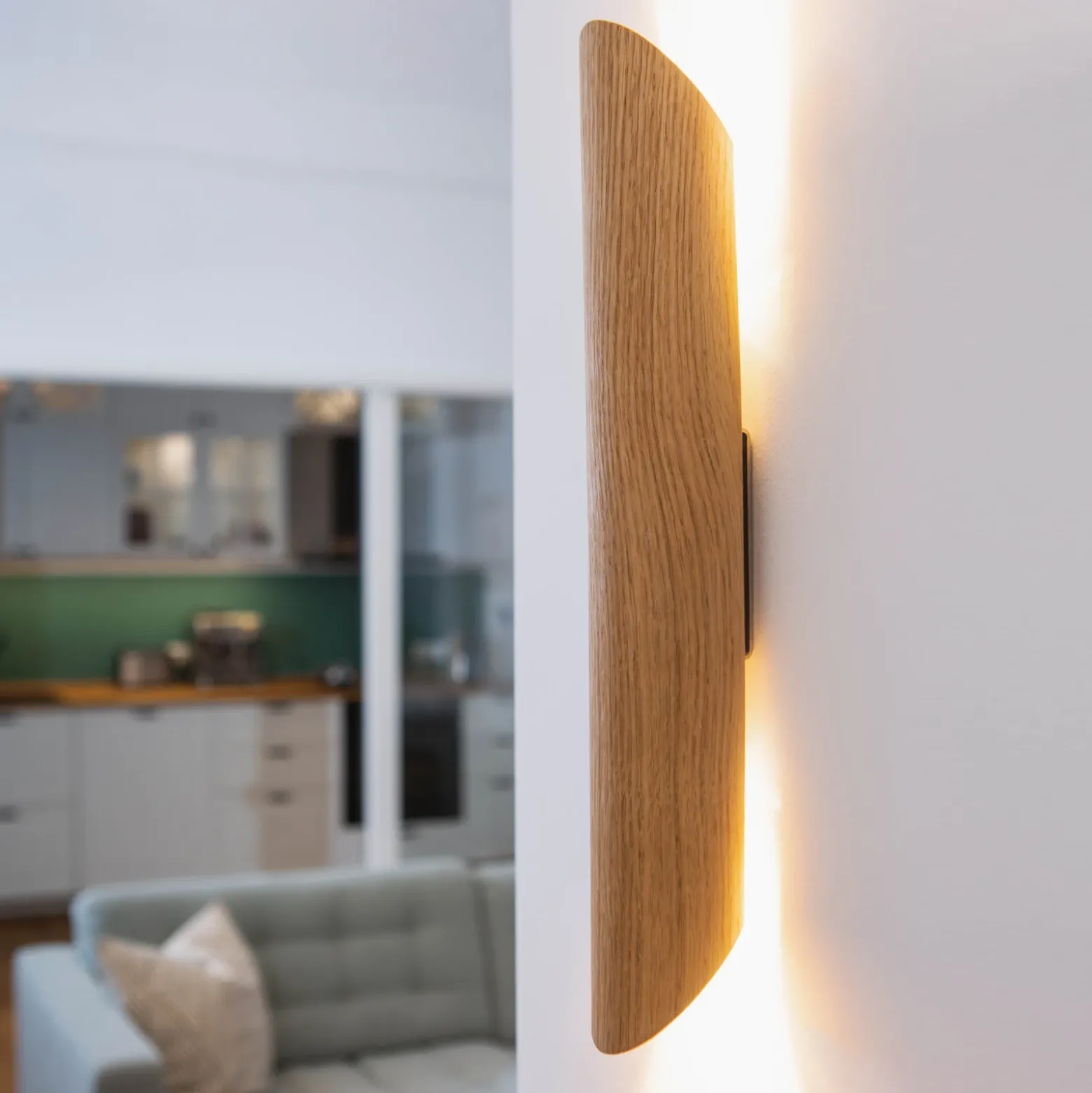 Aplique LED Colombia, roble natural