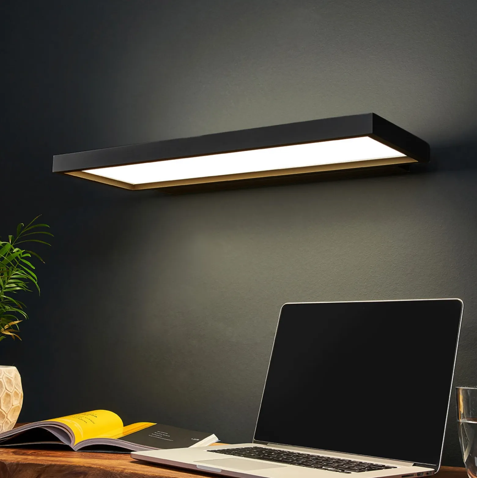 Aplique LED de oficina Rick negro blanco universal