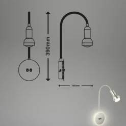 Aplique LED 2178012 Double-Switch, níquel mate
