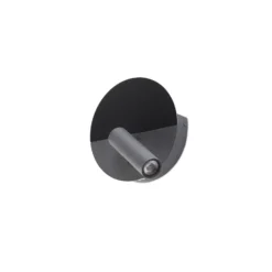 Aplique LED Duas con toma de carga USB, negro