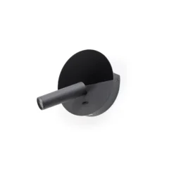 Aplique LED Duas con toma de carga USB, negro