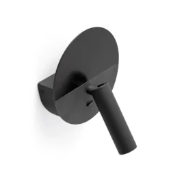 Aplique LED Duas con toma de carga USB, negro