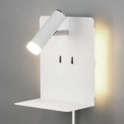 Aplique LED Element con estante blanco mate