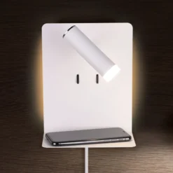 Aplique LED Element con estante blanco mate