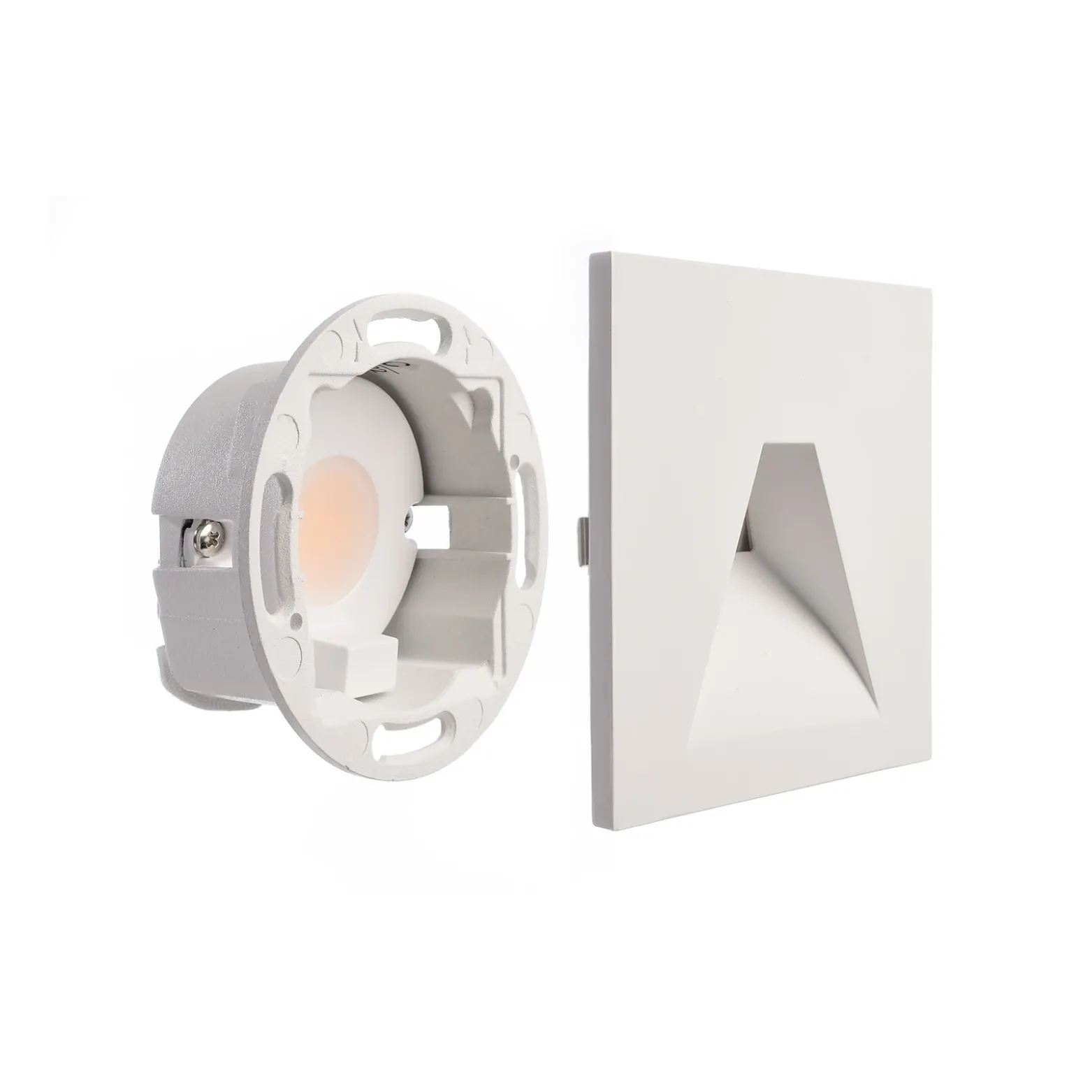 Aplique LED empotrable SET Alwaid, blanco 8 x 8 cm Ángulo 2.700 K