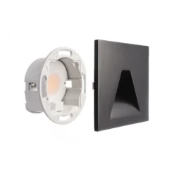 Aplique LED empotrable SET Alwaid negro 8x8 cm Ángulo 2.700 K