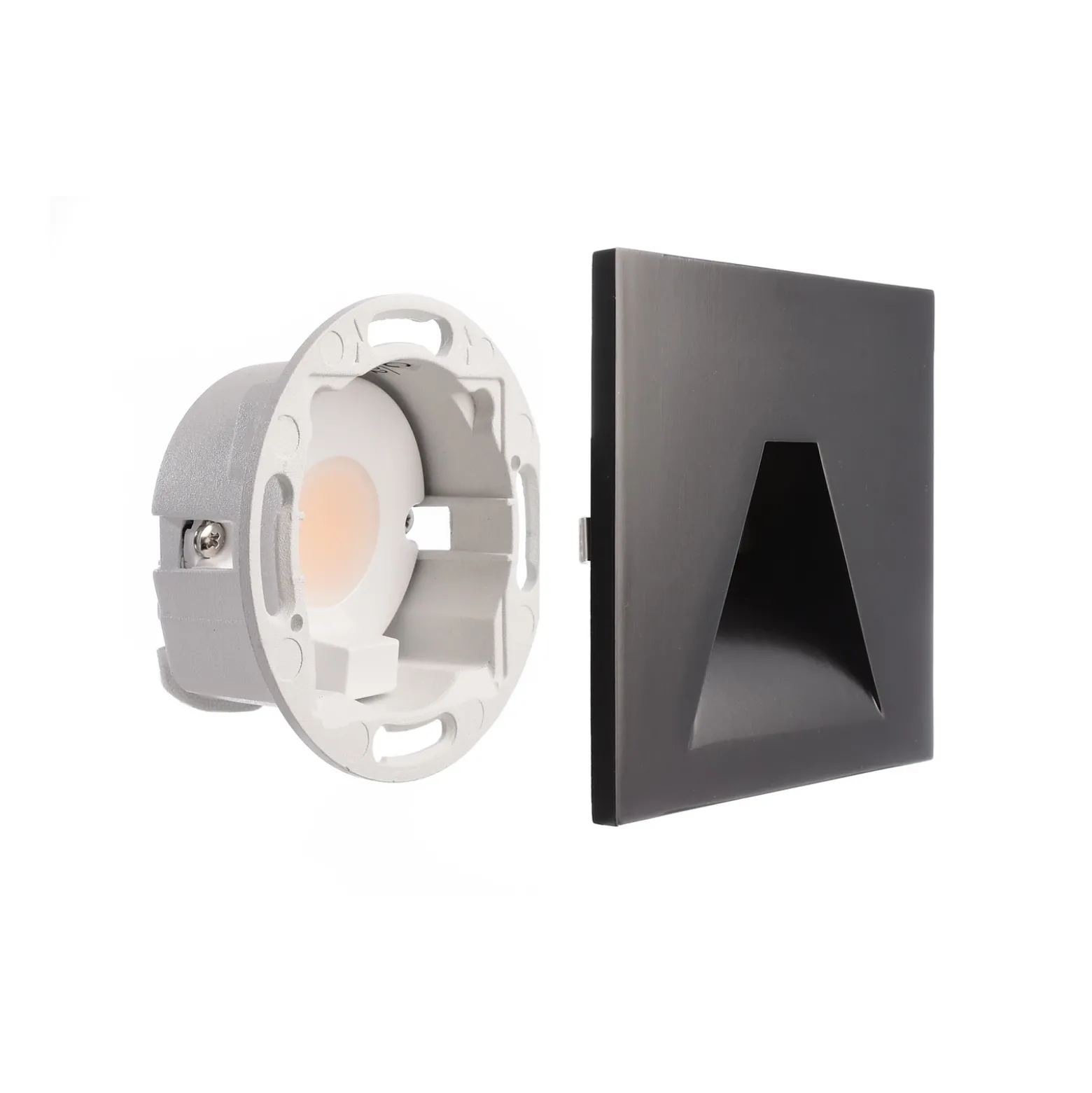 Aplique LED empotrable SET Alwaid negro 8x8 cm Ángulo 2.700 K