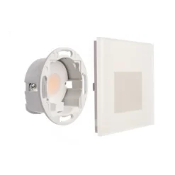 Aplique LED empotrable SET Alwaid, cristal esmerilado, 8 x 8 cm, 2700 K
