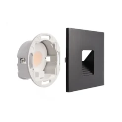 Aplique LED empotrable SET Alwaid negro 8 x 8 cm Nivel 2.700K