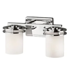 Aplique LED Hendrik IP44 cromo/vidrio, 2 luces
