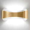 Aplique LED Ionica de acero, decoración pan de oro
