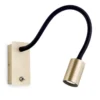 Aplique LED Kurt latón mate con brazo flexible