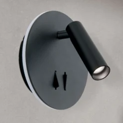 Aplique LED Lenny con 2 fuentes de luz, negro