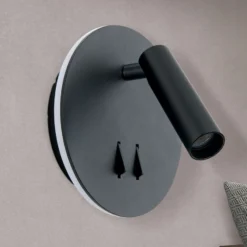 Aplique LED Lenny con 2 fuentes de luz, negro