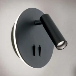 Aplique LED Lenny con 2 fuentes de luz, negro