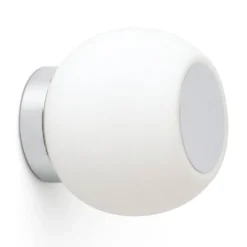 Aplique LED Moy en cromo con pantalla de vidrio