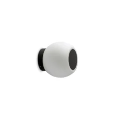 Aplique LED Moy en negro con pantalla de vidrio