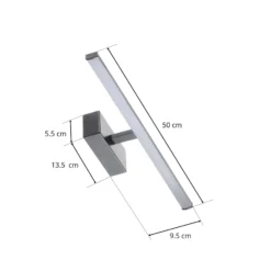 Aplique LED Nala, negro, anchura 50 cm