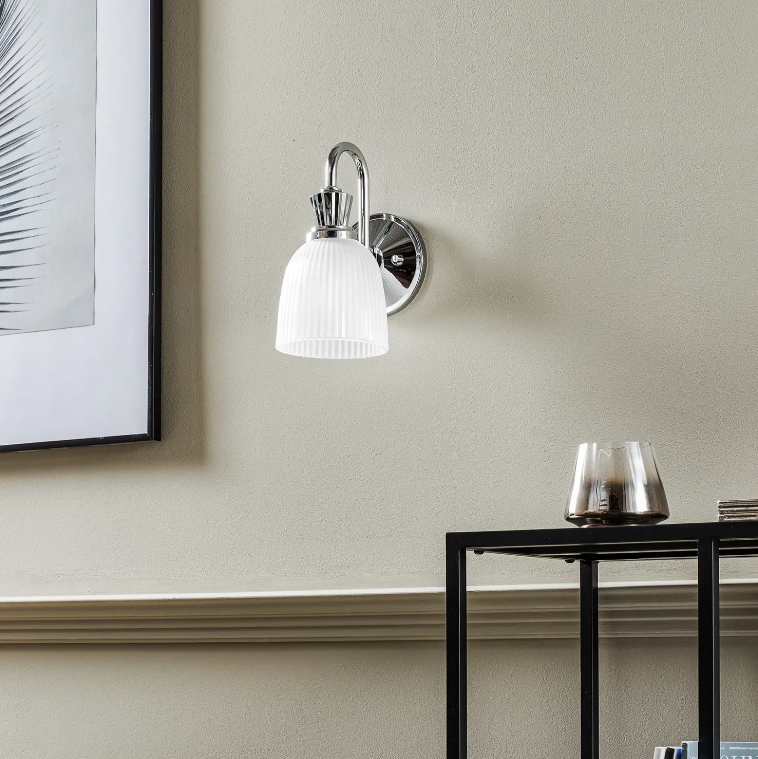 Aplique LED para baño Cora, 1 luz, IP44, cristal