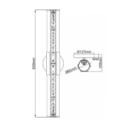 Aplique LED para baño Facet Dual, cromo, 2 luces, ancho 66 cm